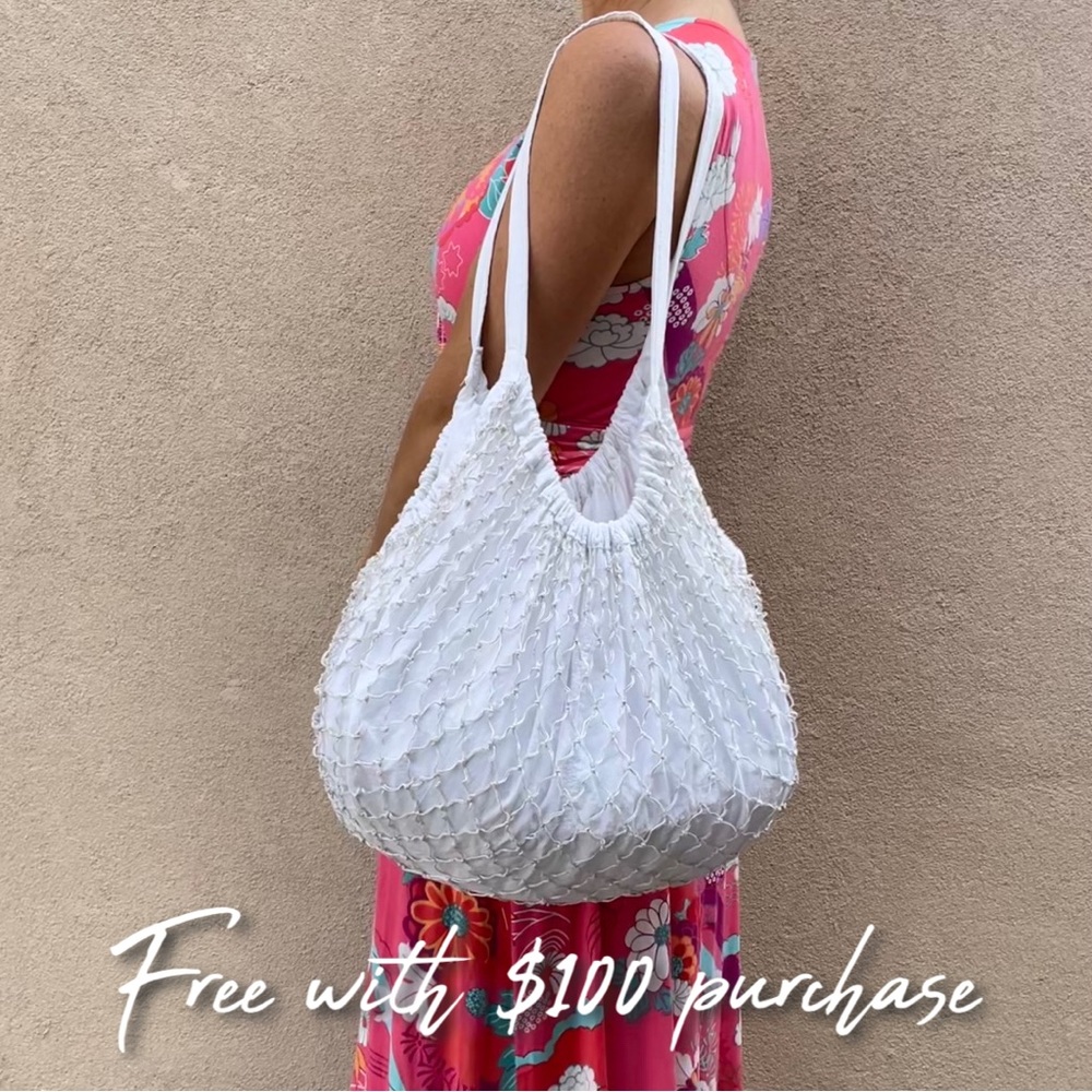 VTG Jeffrey Lawrence For Lawrence Bentley Metallic Cotton Net Market Tote Bag